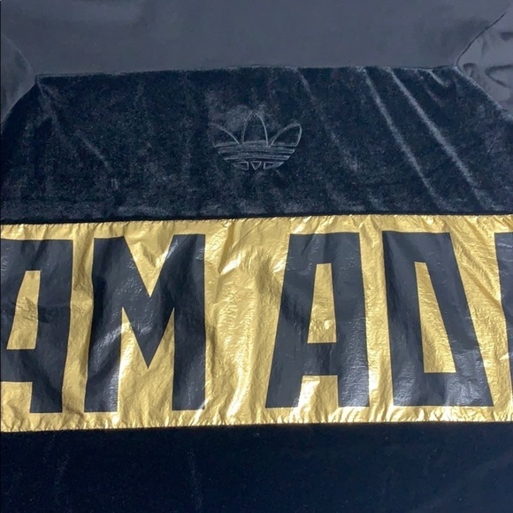 NWT Adidas Sweat Tee Black Gold Mock Neck pullover short sleeve men’s large - Picture 8 of 8